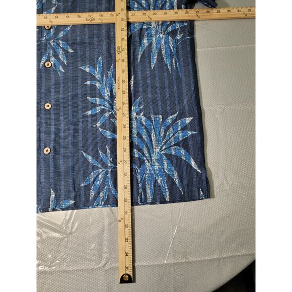 Caribbean Men's Shirt Size XL Casual Short Sleeve Button Up Dark Blue  36 - Picture 8 of 9